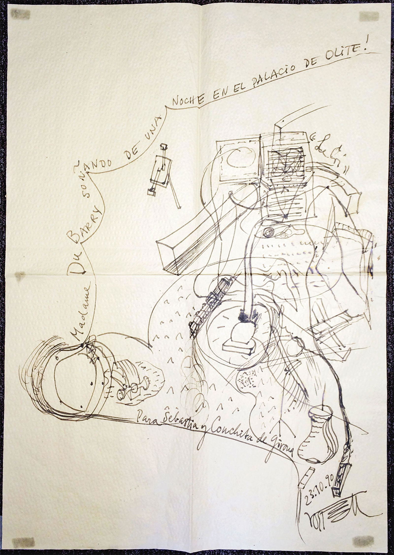 Fluxus Artist Wolf Vostell Large Signed Drawing (1 of 2)