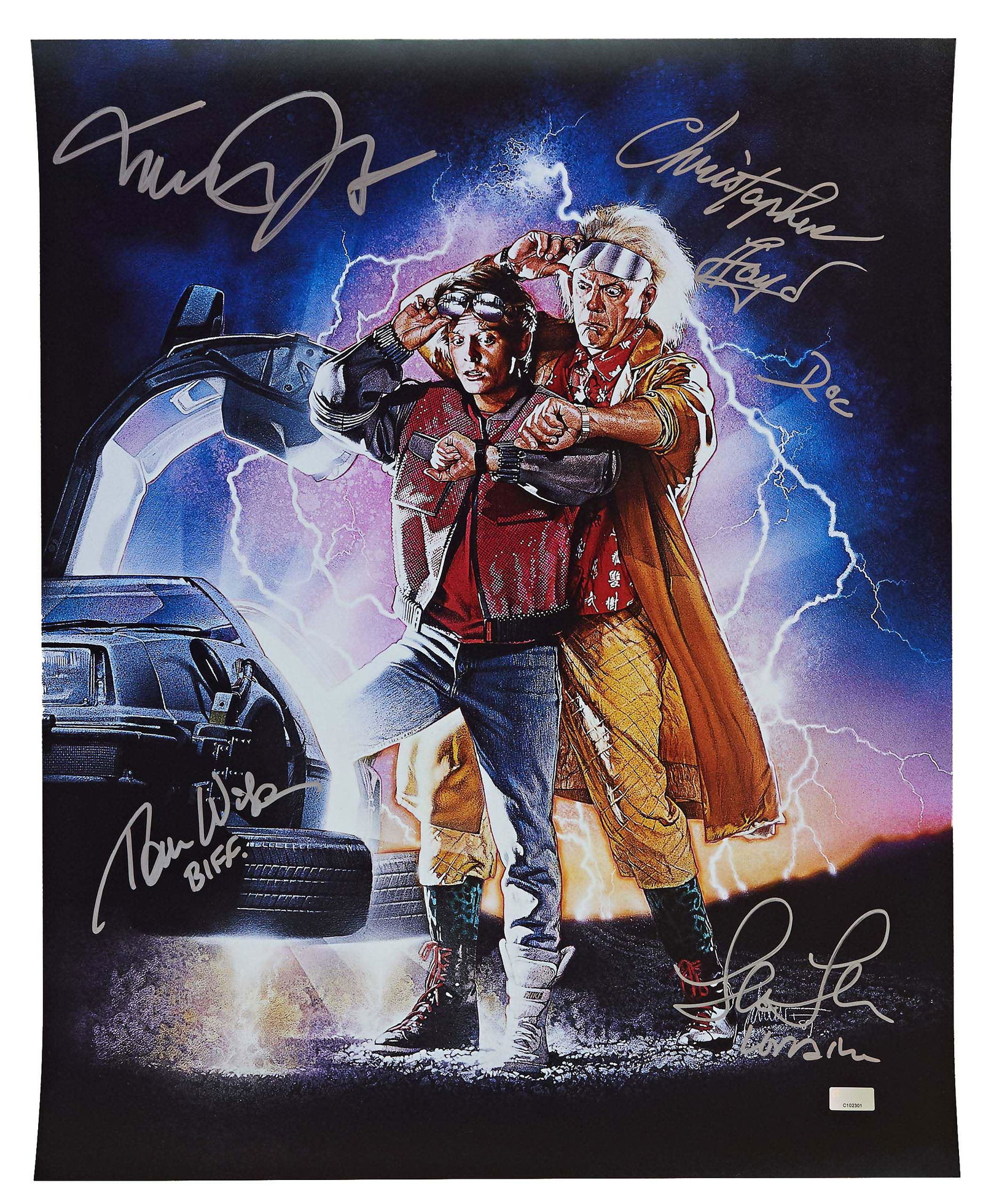 Large Colorful Photo Signed by the "Back to the Future (1 of 3)