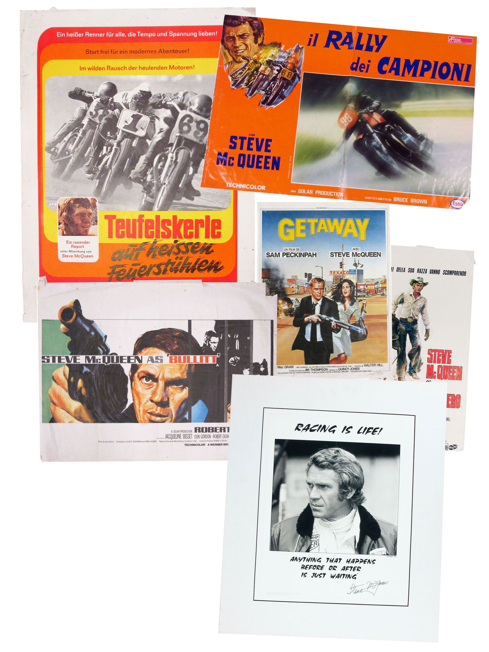 Steve McQueen Six Movie Posters, Four Internationally (1 of 12)