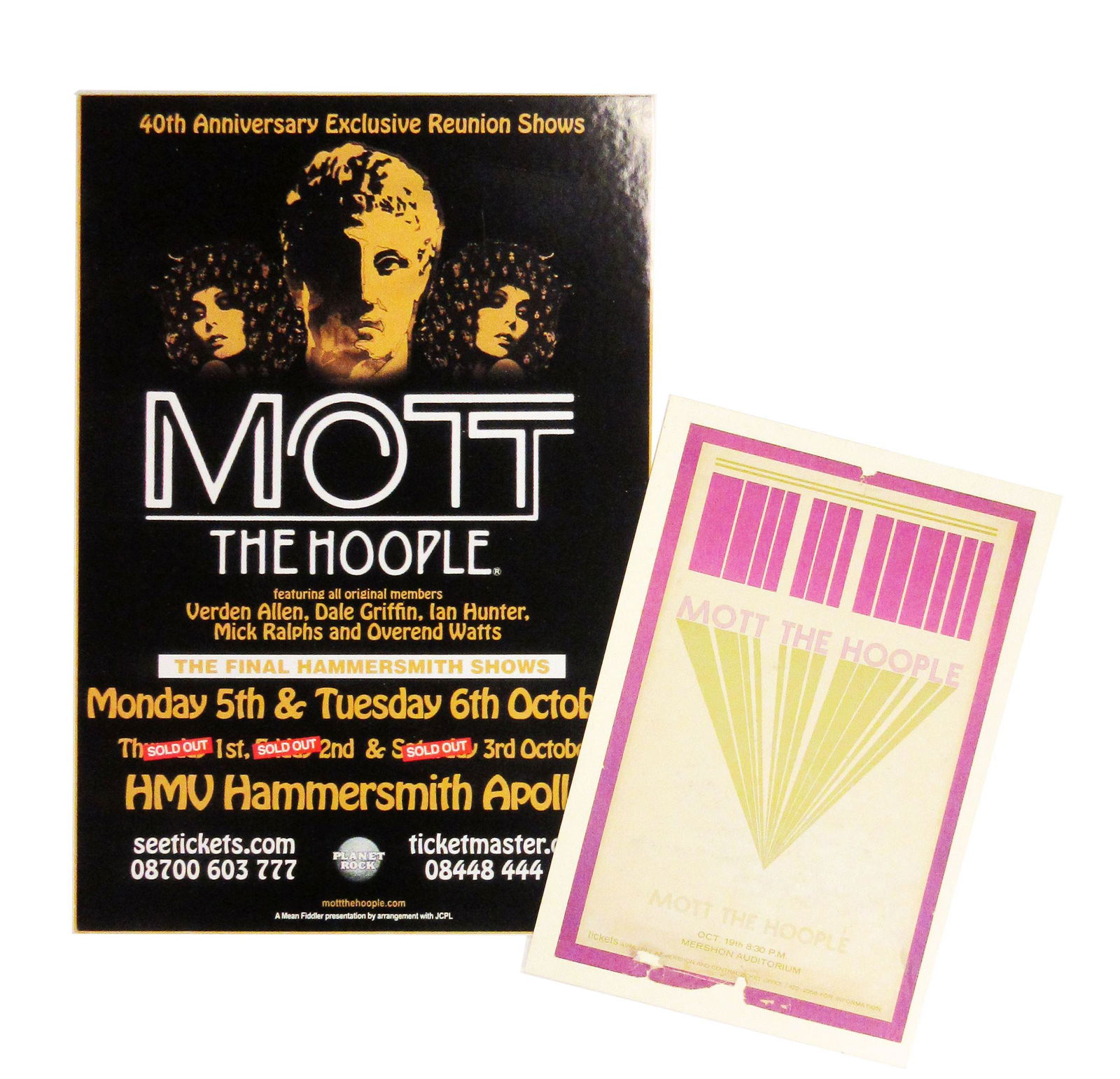 Two Mott the Hoople Concert Posters, 1973 and 40th (1 of 1)