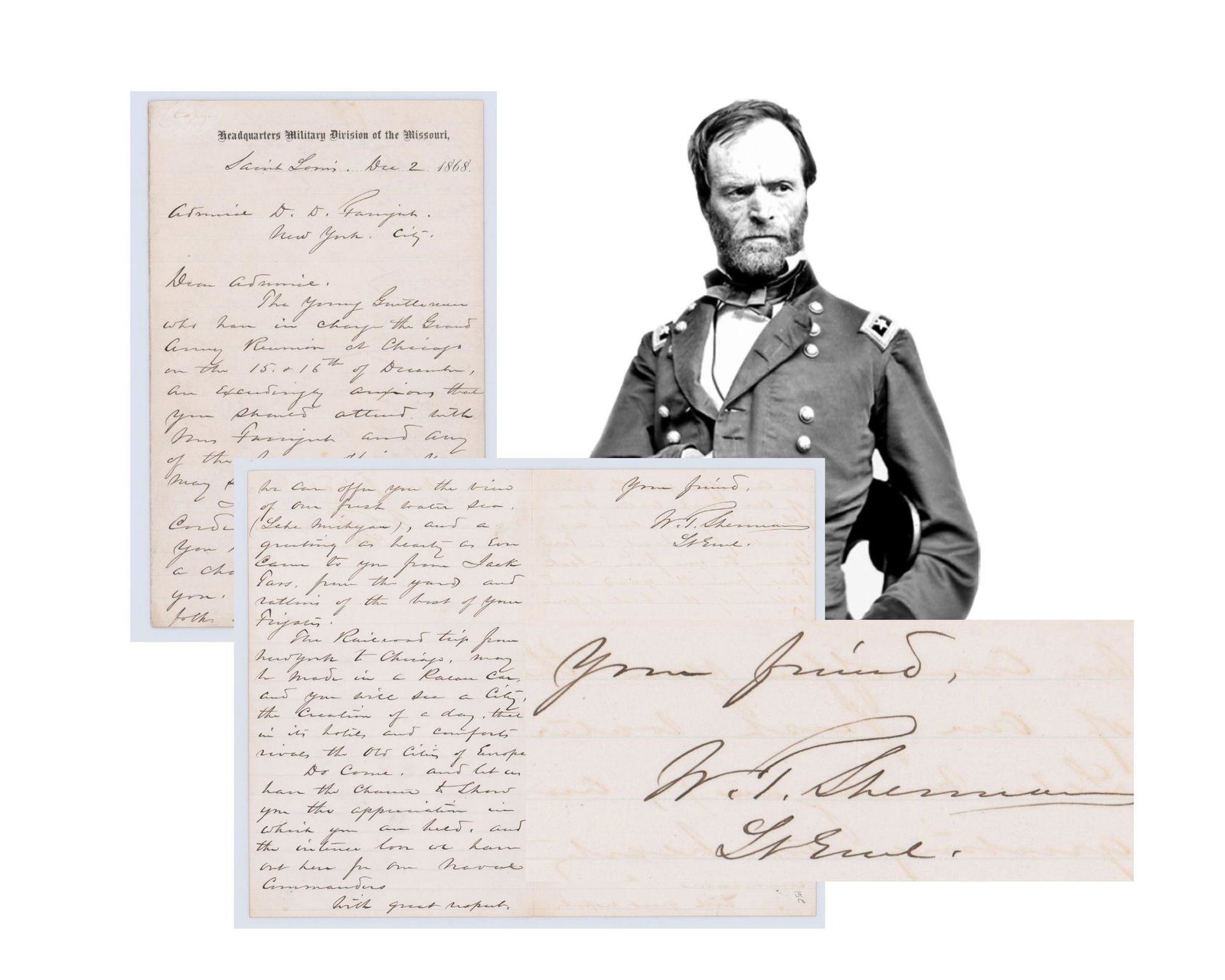 W.T. Sherman Convinces Farragut to attend a Reunion (1 of 4)