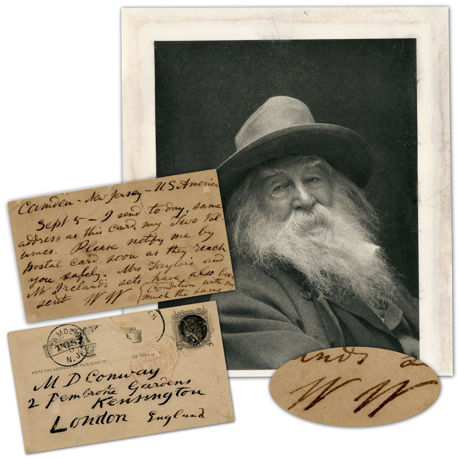 Walt Whitman ALS Re: 1876 Author's Edition of "Leaves (1 of 5)
