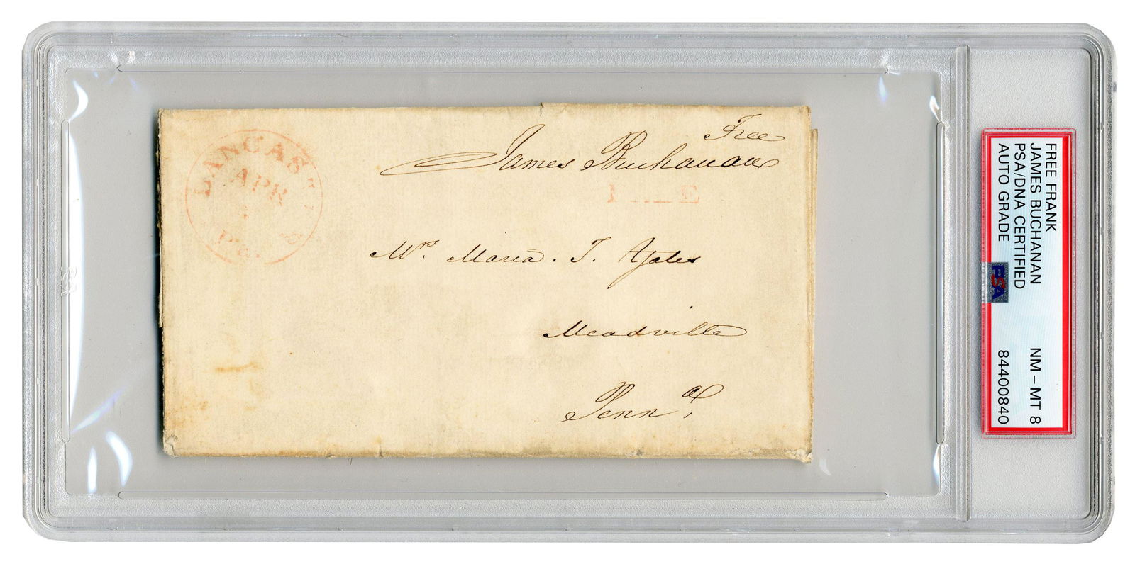 James Buchanan Free Frank, PSA/DNA Slabbed & Graded (1 of 3)