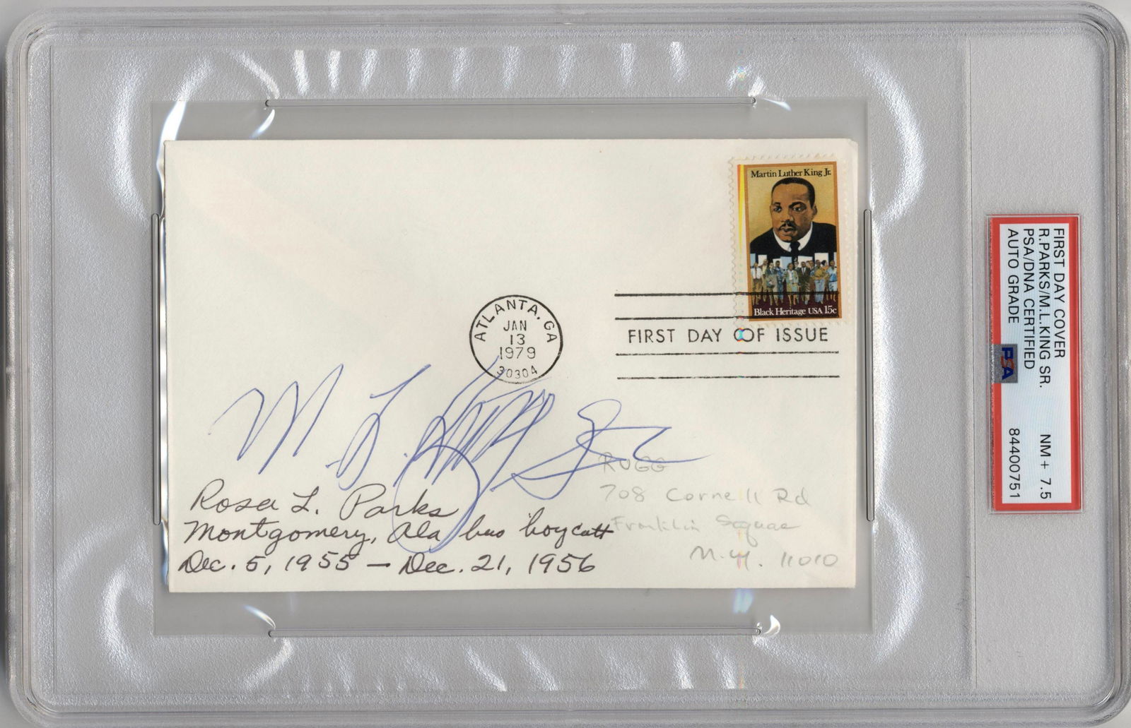 Rosa Parks & Martin Luther King Sr. Signed First Day (1 of 3)