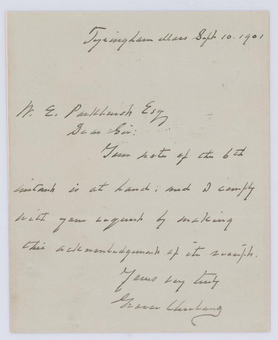 Grover Cleveland Boldly Signed ALS (1 of 3)