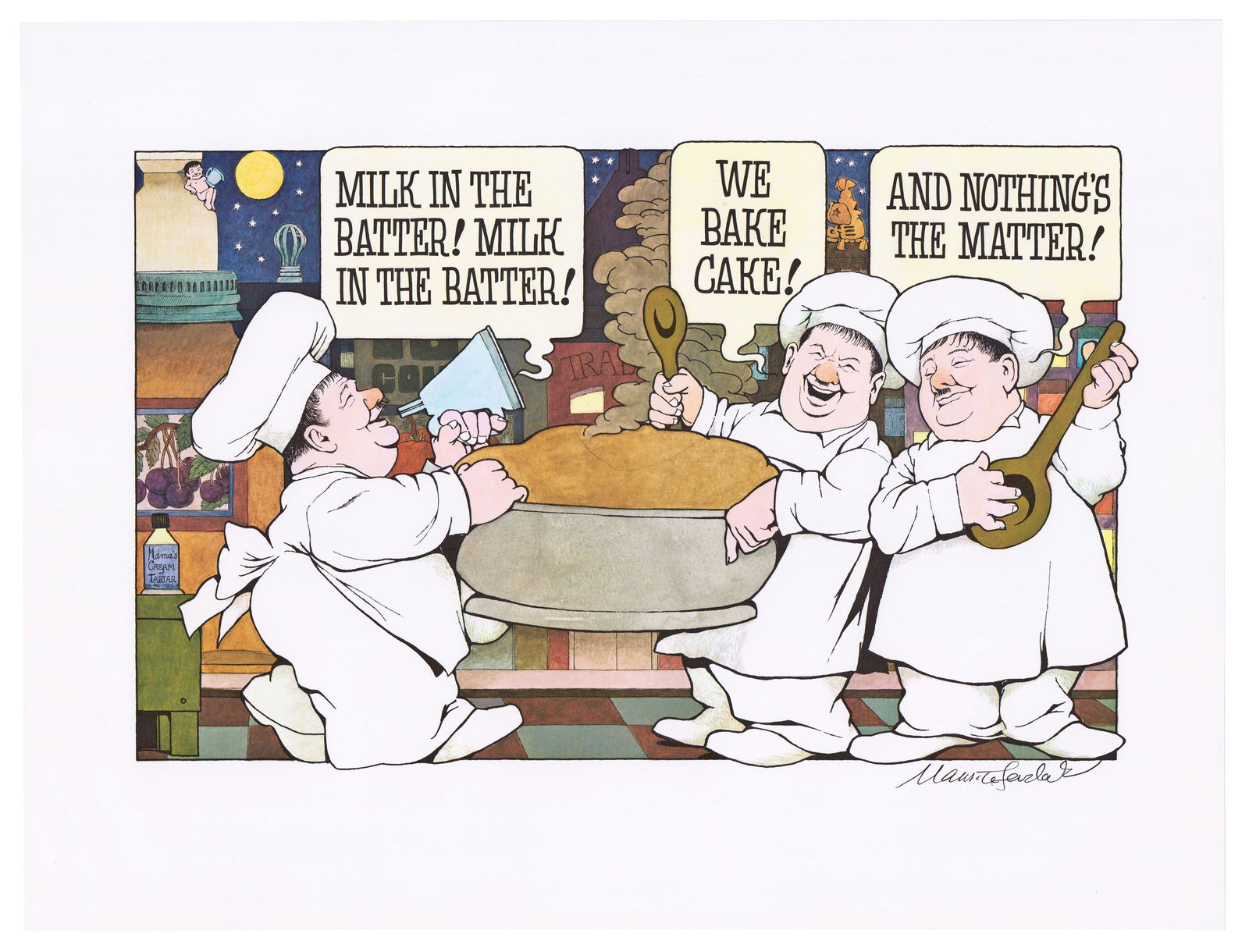 M. Sendak Signed "Milk in the Batter" Fine Art Print (1 of 5)