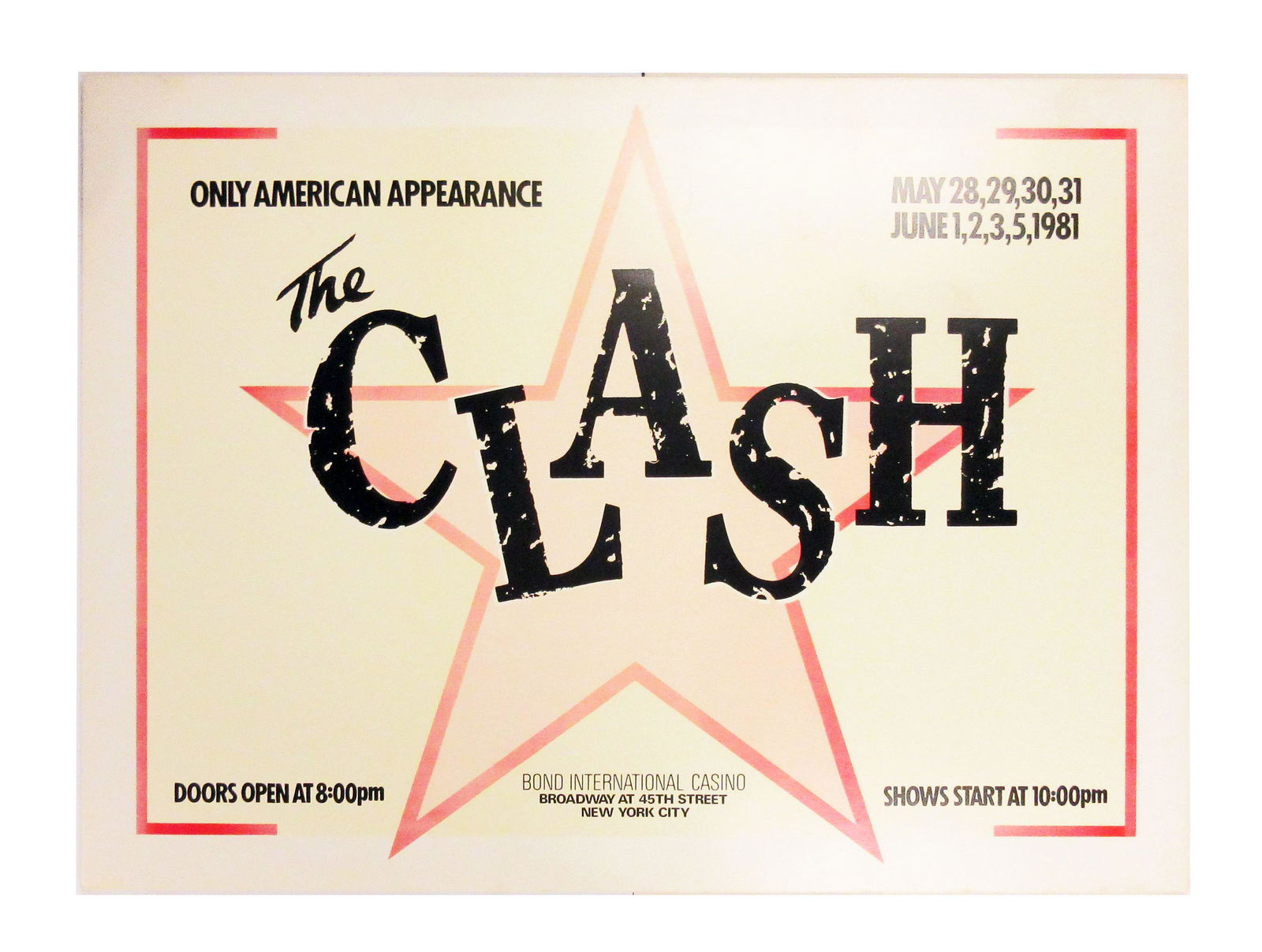 The Clash Huge American Appearance Concert Poster with (1 of 2)