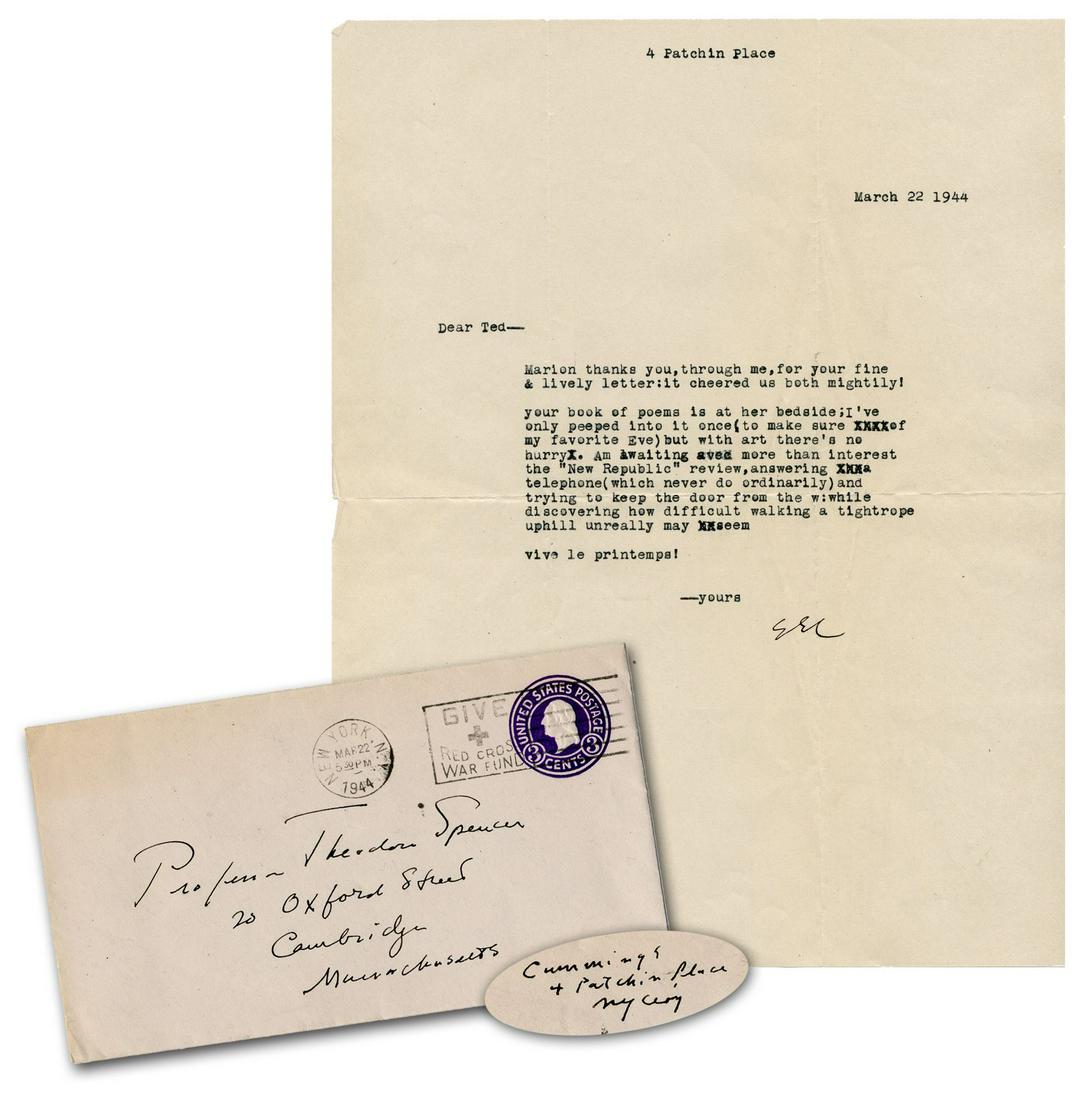 E.E. Cummings 2x Signed TLS Regarding Poetry: "but with (1 of 6)