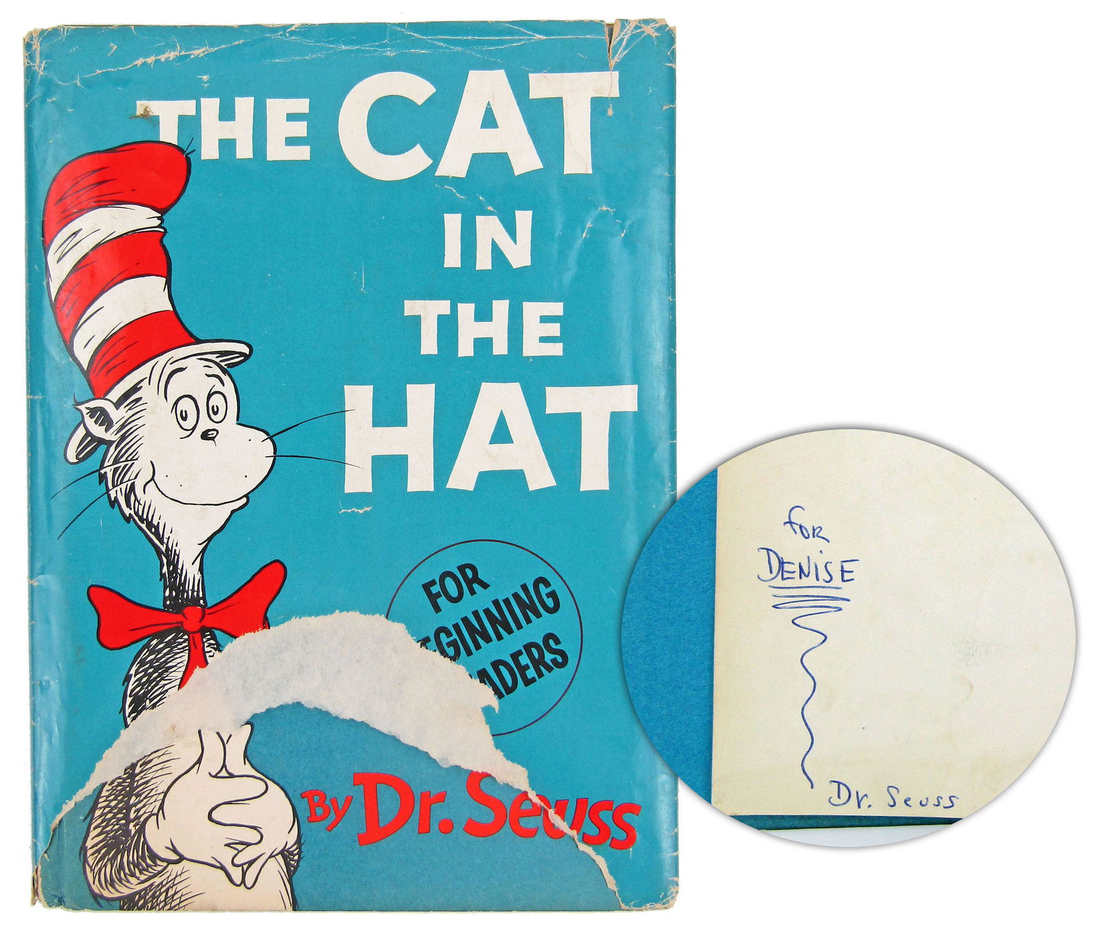 Dr. Seuss Signed "The Cat In The Hat," 1st Ed., 1st: Dr. Seuss Signed "The Cat In The Hat," 1st Ed., 1st Printing, With Dust Jacket A first edition, first printing hardcover copy of Dr. Seuss's "The Cat in the Hat" (New York: Random House, 1957), signed