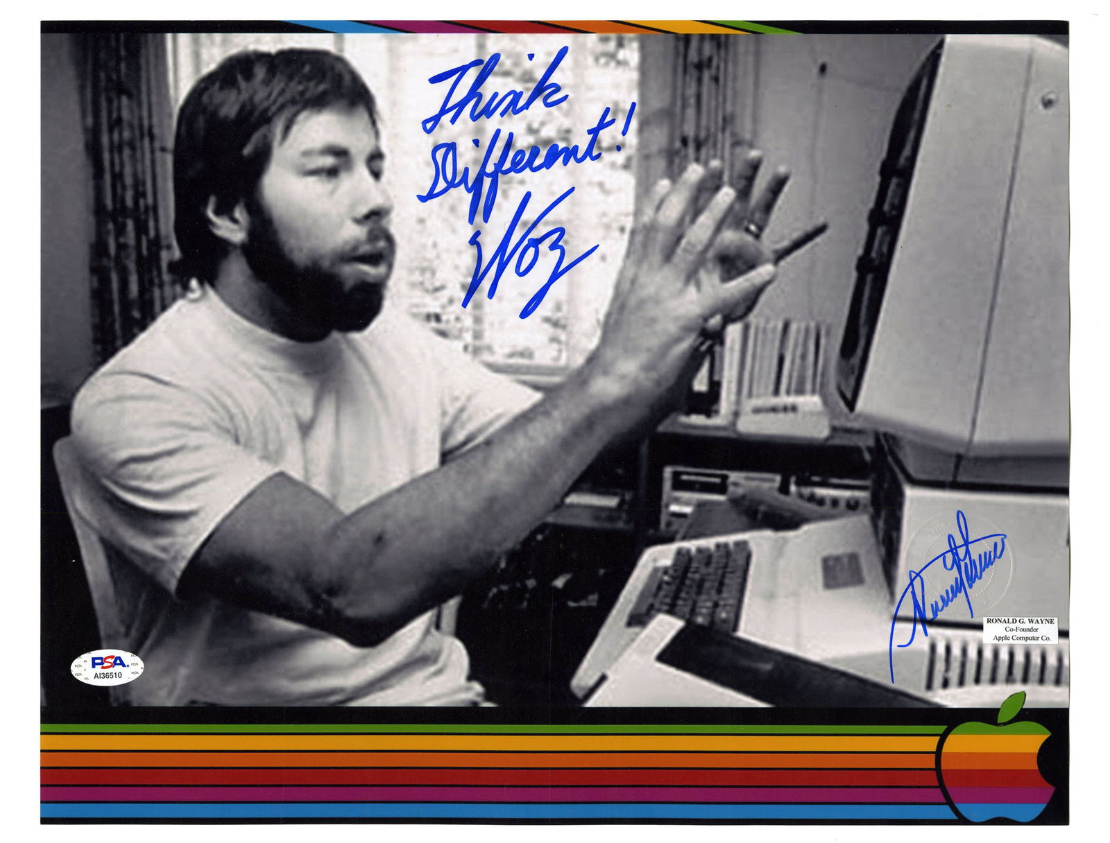 Wozniak & Ronald Wayne Signed Apple Inc. Photograph "Think Different!" (1 of 4)