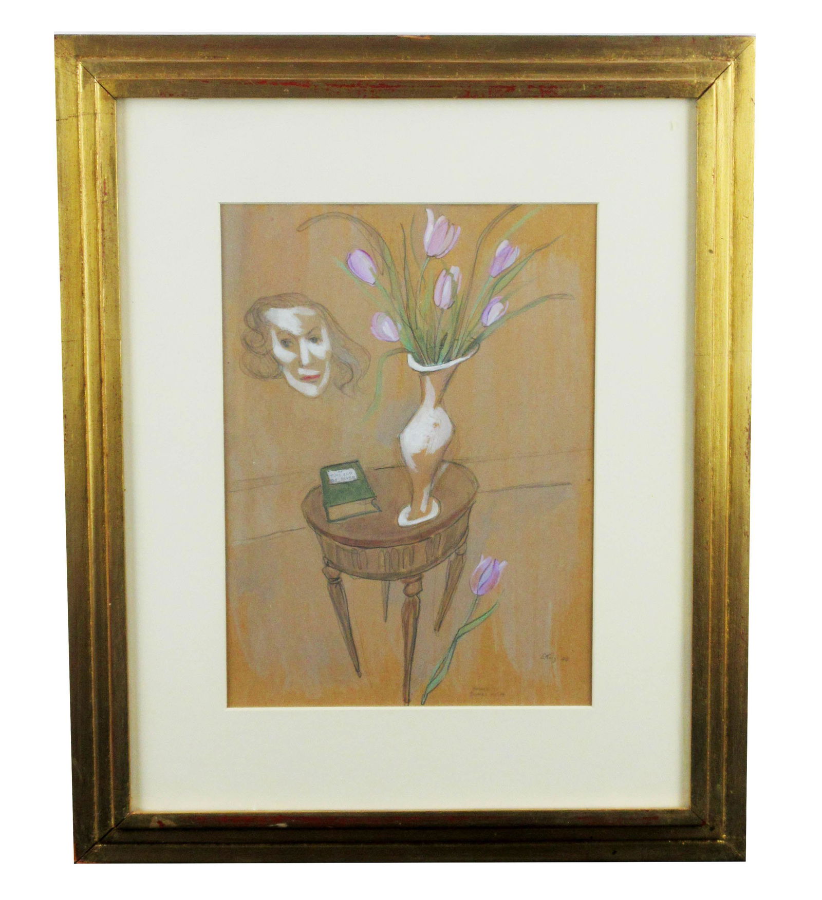 Emlen P. Etting Jr. Multimedia Painting "Of Time and the River", 1944 (1 of 3)