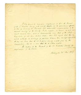 Henry Clay Autograph Letter Signed Twice Takes a Jab at Martin Van Buren: Henry Clay Autograph Letter Signed Twice Takes a Jab at Martin Van Buren 1p of a bifolium, measuring 8.25" x 10.25", Washington, D.C., dated December 30, 1837. Addressed to the president of the St. Ni