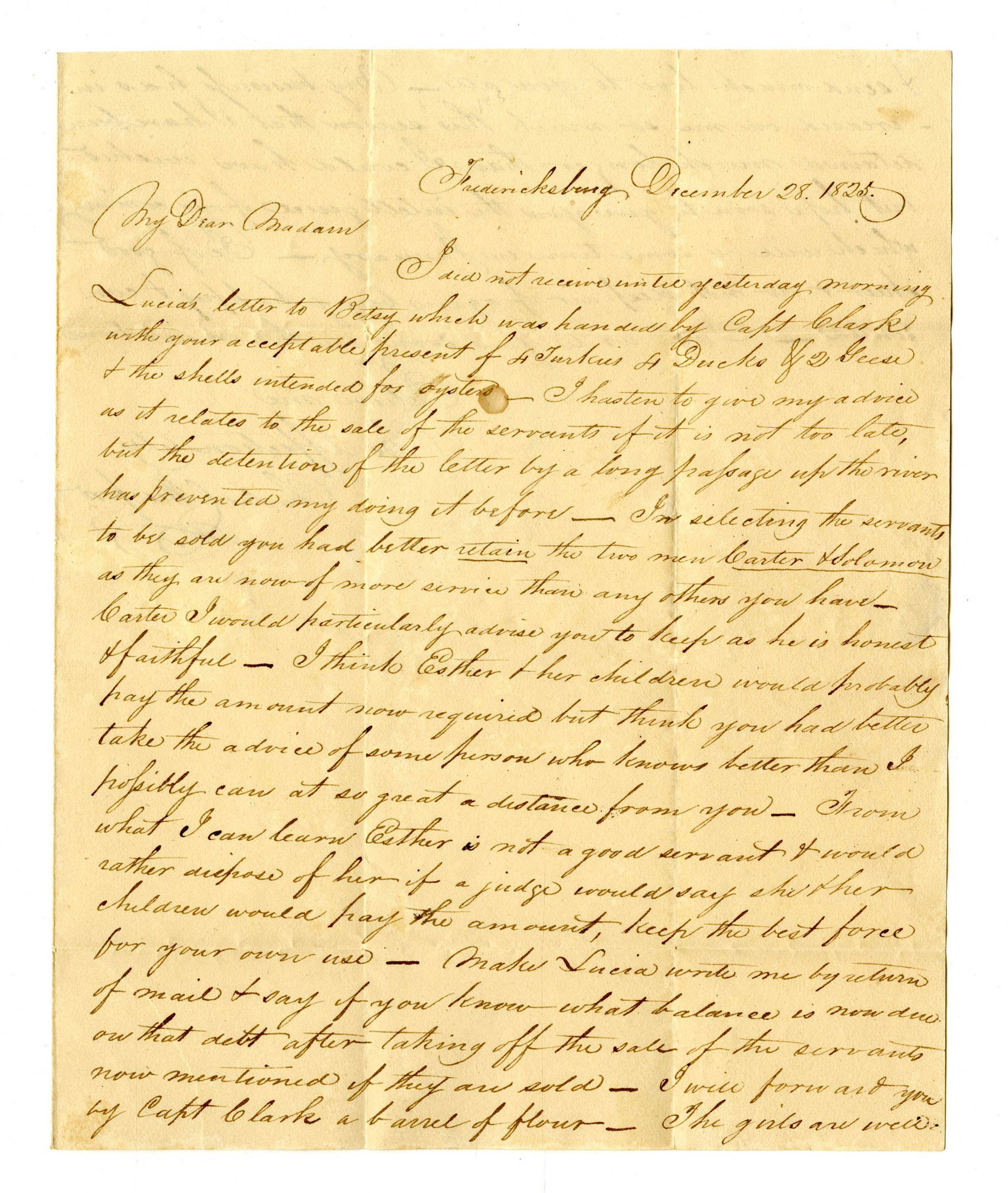 Advice on Selling Slaves to Pay Debts "keep the best force for your own use..." (1 of 3)