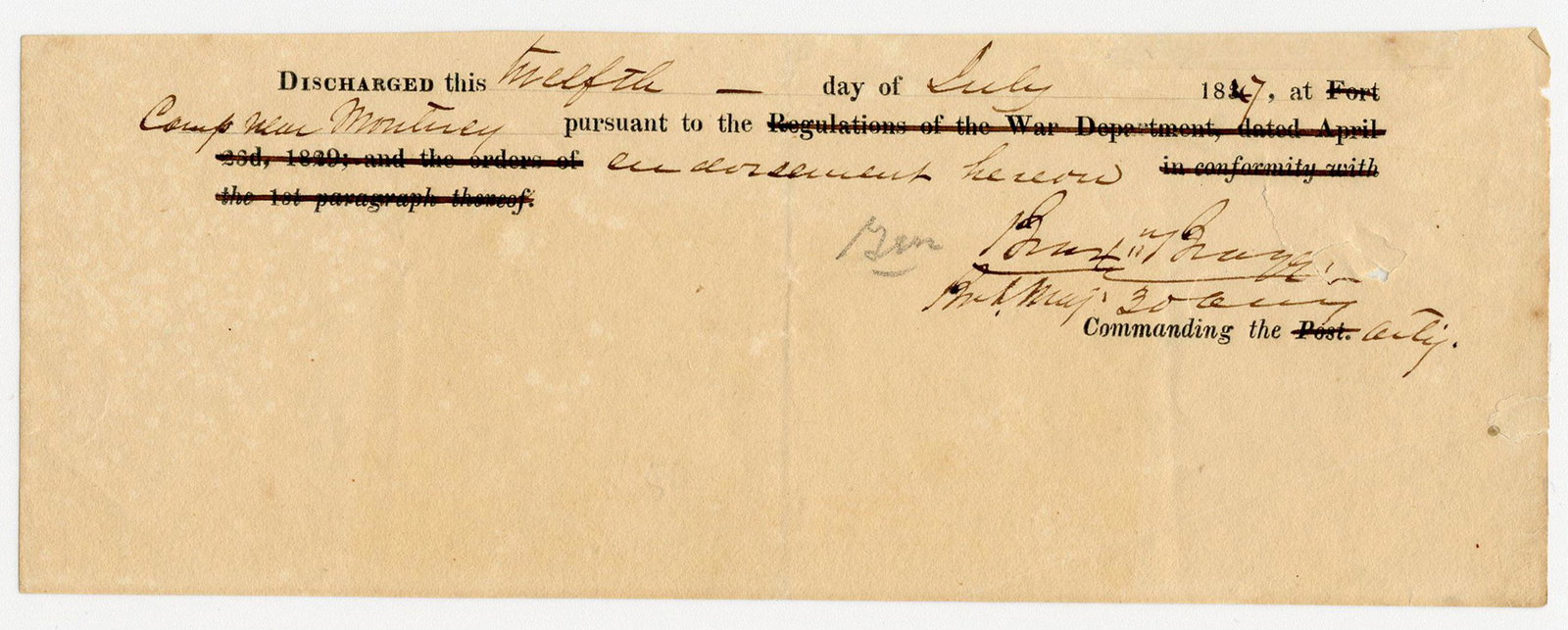 Braxton Bragg DS Dating From Era of Mex-Am War Assassination Attempts! (1 of 2)