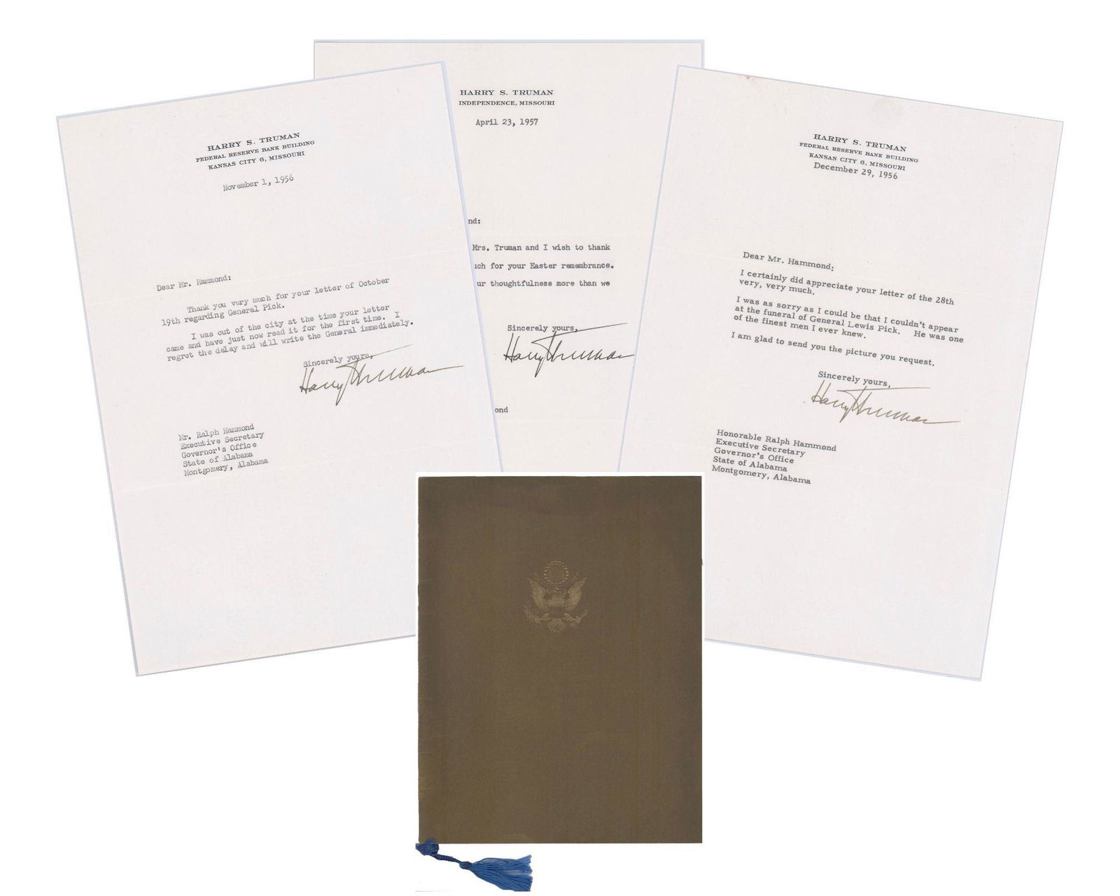 Harry Truman 3 Boldly Signed TLS & Inaugural Ball Invitation (1 of 5)