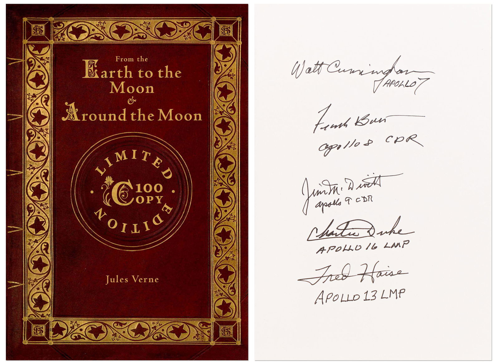 Ltd. Ed. Copy ''From the Earth to the Moon..." Signed By 5 Apollo Astronauts (1 of 6)