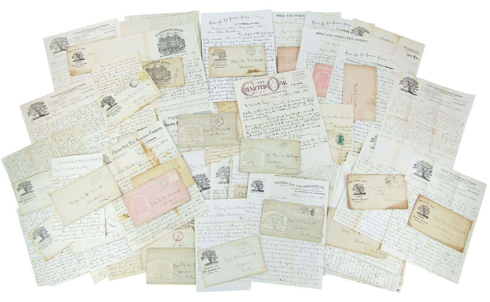 Late 19th C. Travel Archive of 50+ Letters, 120+pp, Documenting Post-Civil War Heartland, West (1 of 10)