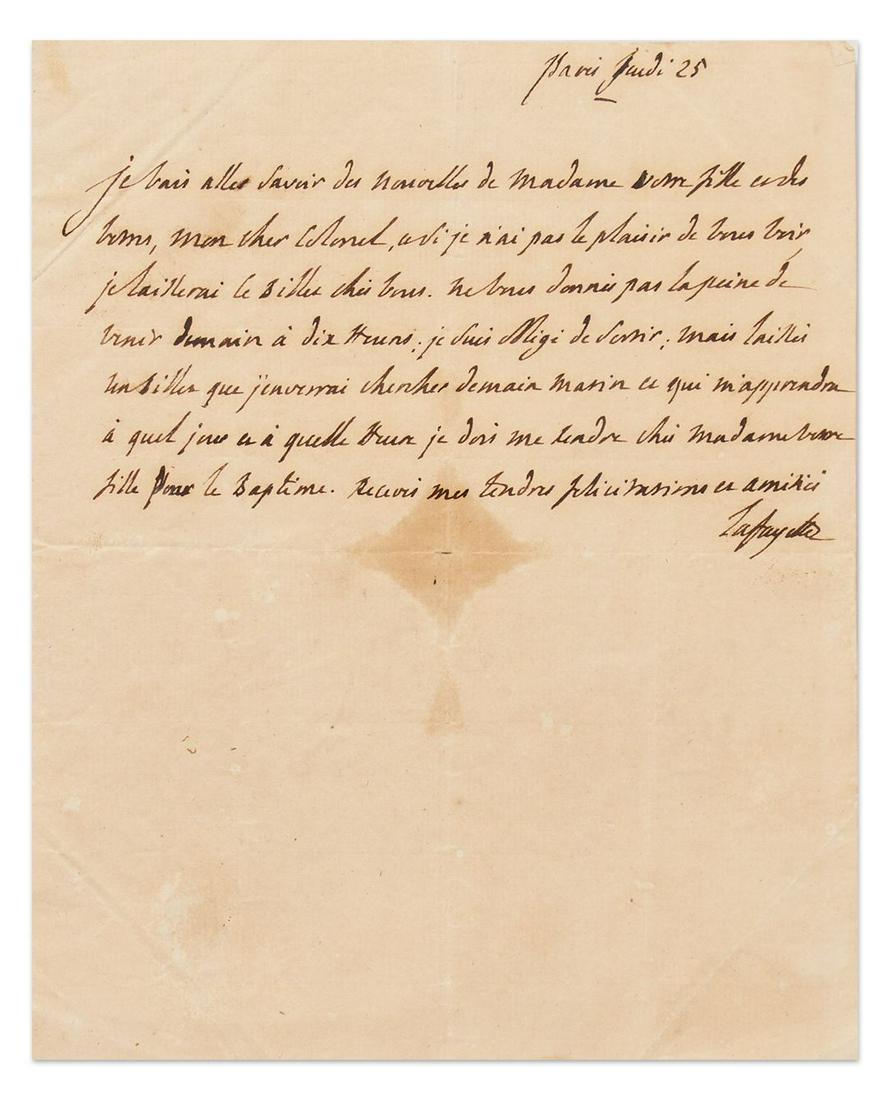 Marquis de Lafayette Autograph Letter Signed (1 of 3)