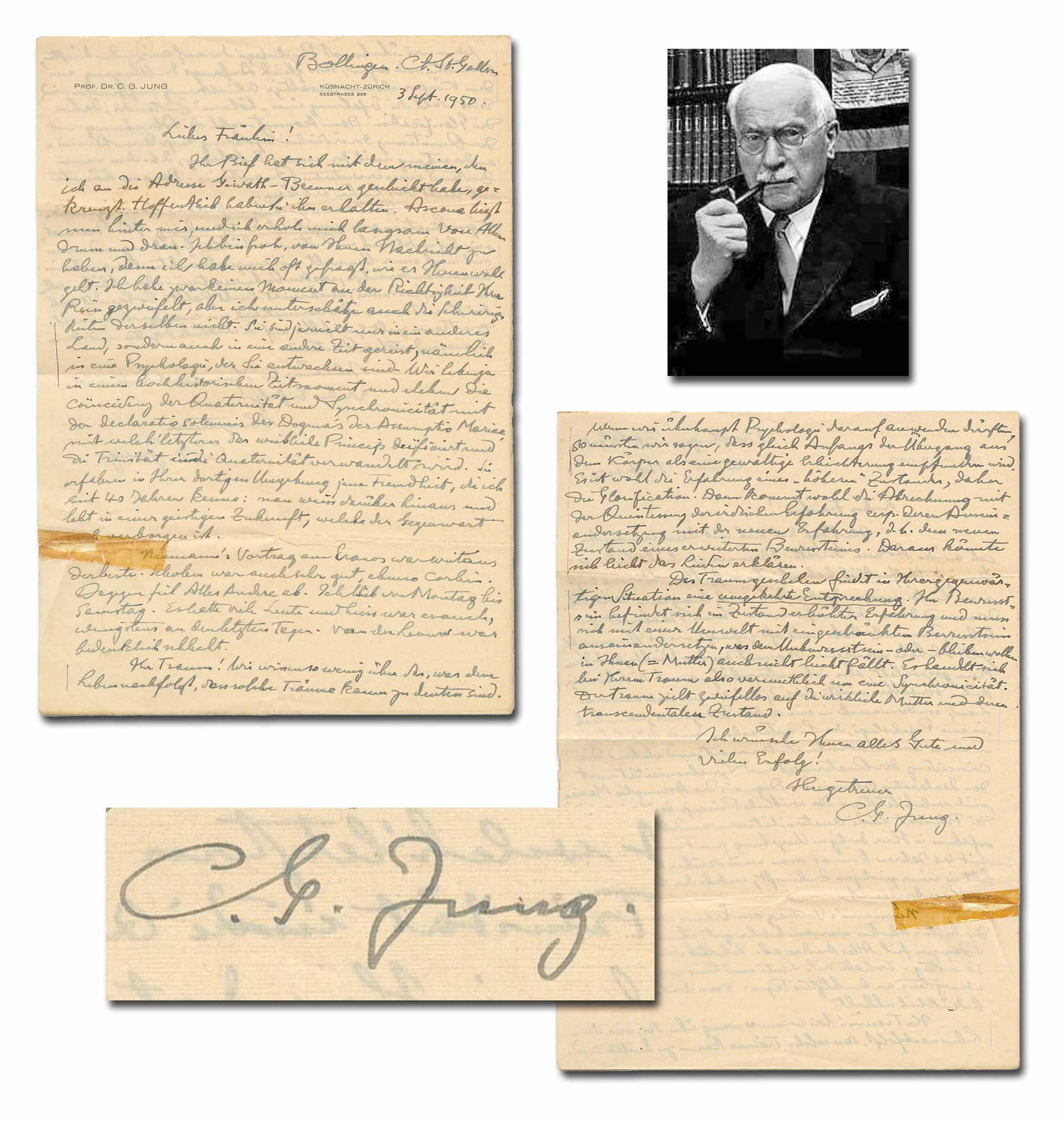 Carl Jung Superb Unpublished ALS on Dreams & Religion (1 of 8)