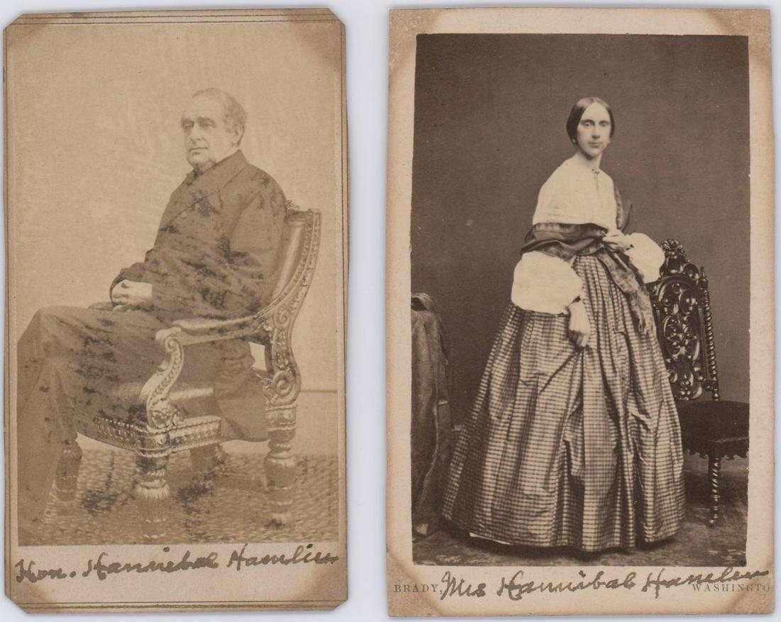Mr. & Mrs. Hannibal Hamlin Cartes de Visite (1 of 2)
