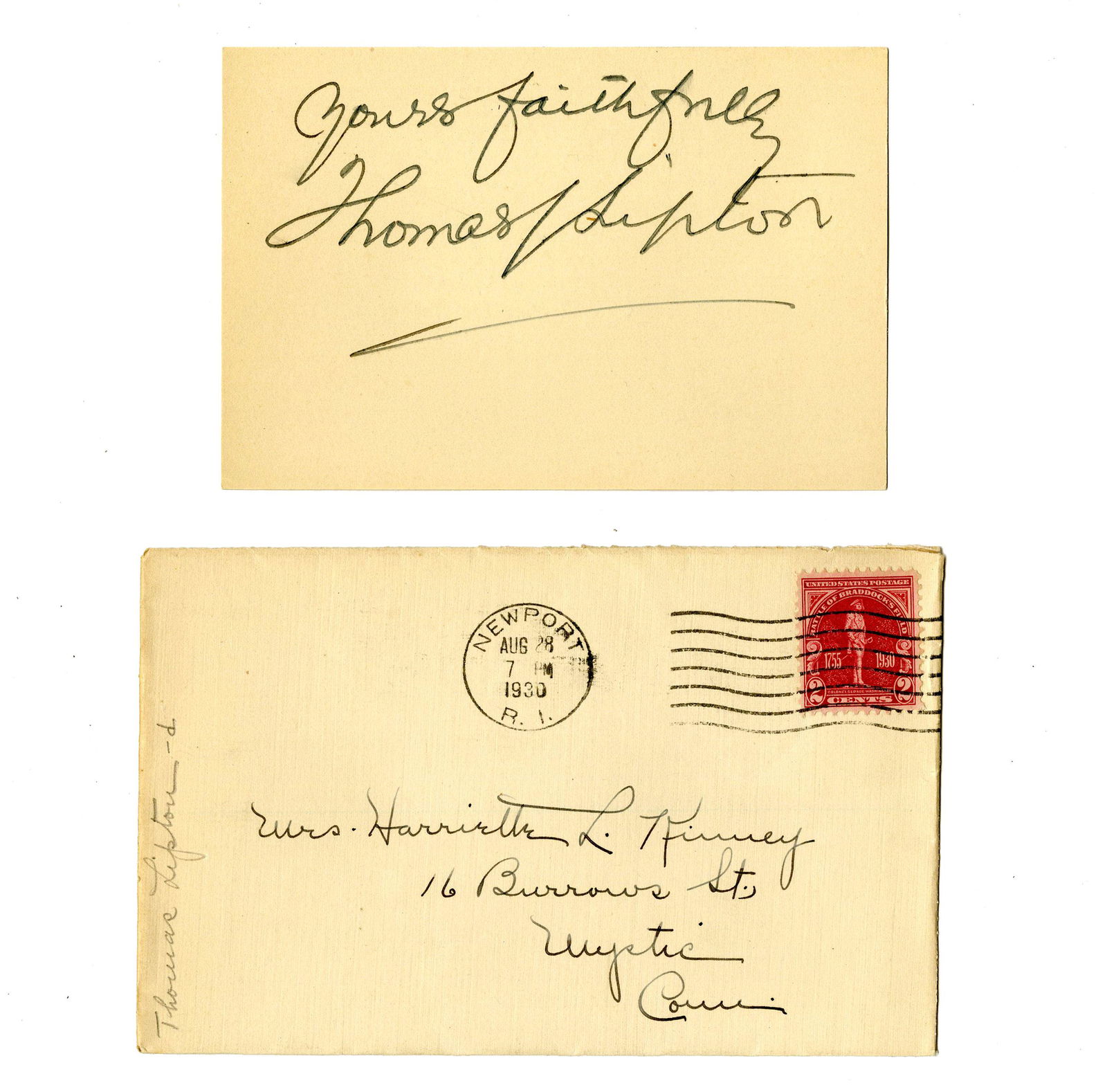 Tea Company Founder Thomas Lipton Signed Card