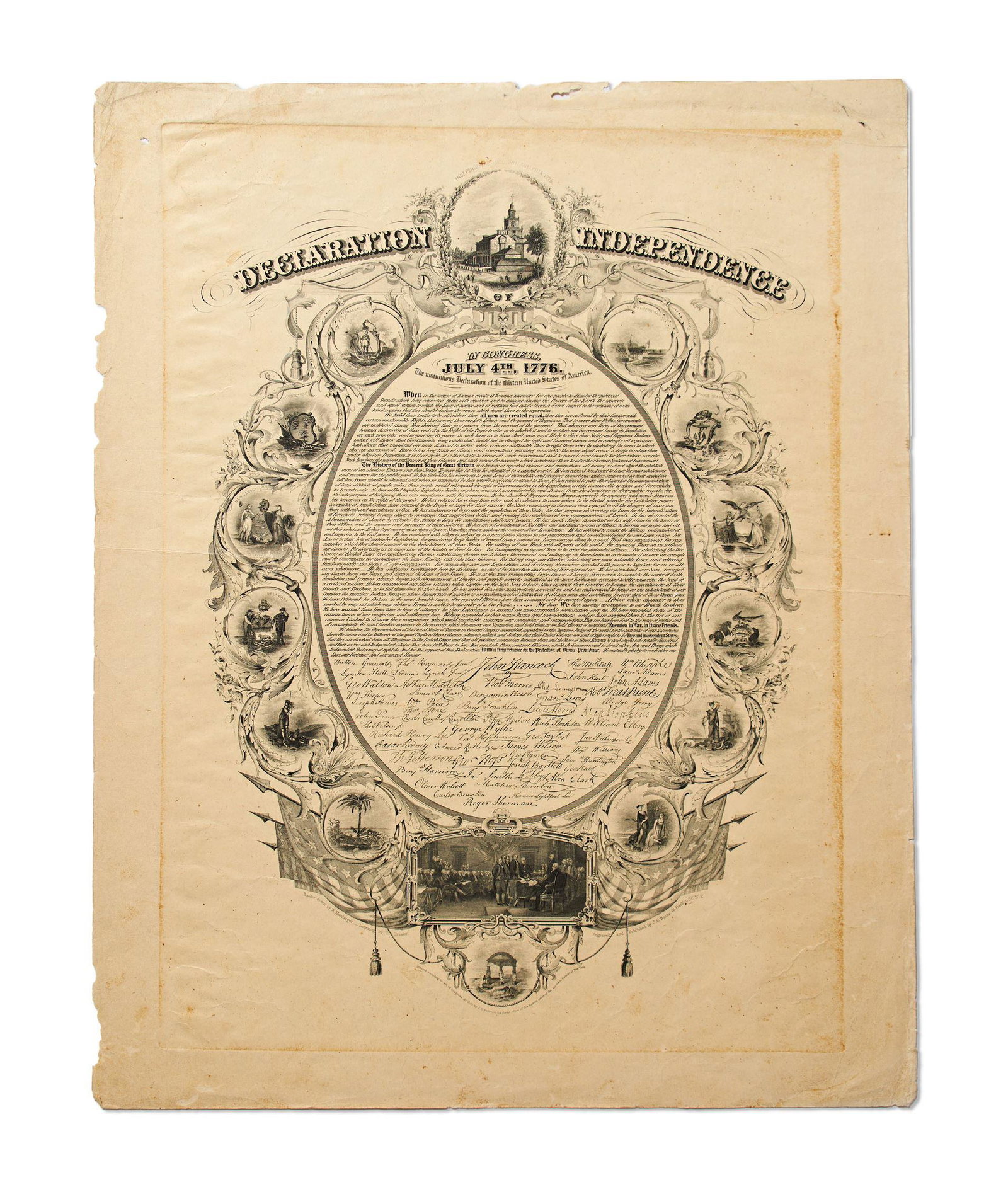 Declaration of Independence Engraving by John Buttre 1856 (1 of 1)