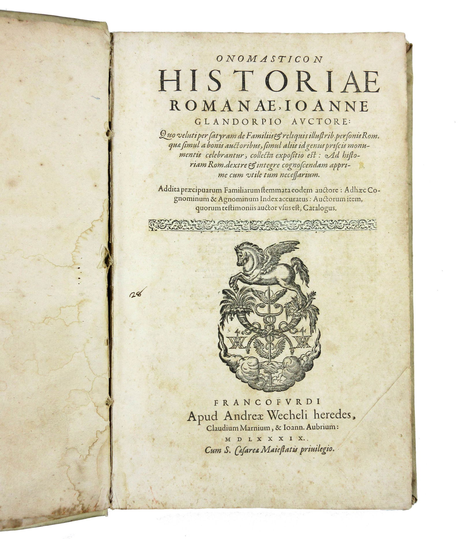 Onomasticon Historiae Romanae, 1589 with Fantastic Genealogical Tables (1 of 9)
