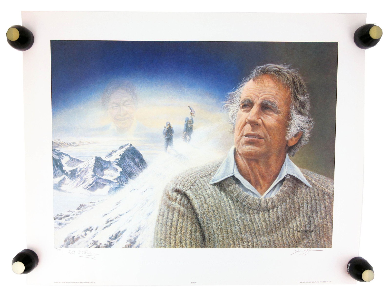 Limited Edition Sir Edmund Hillary Signed Lithograph Print, No. 718/1953 (1 of 3)