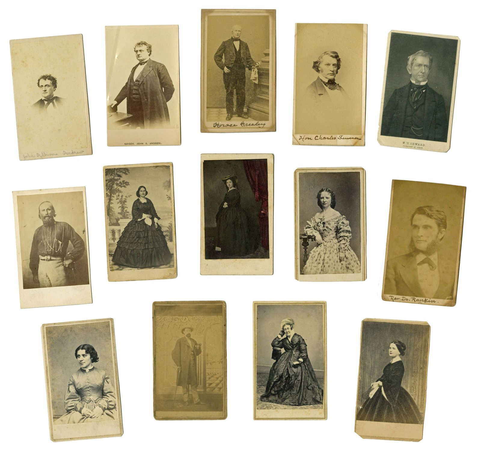 14 pc Civil War/Reconstruction-Era CDV Grouping, Ft. Abolitionists, Politicians, & More! (1 of 1)