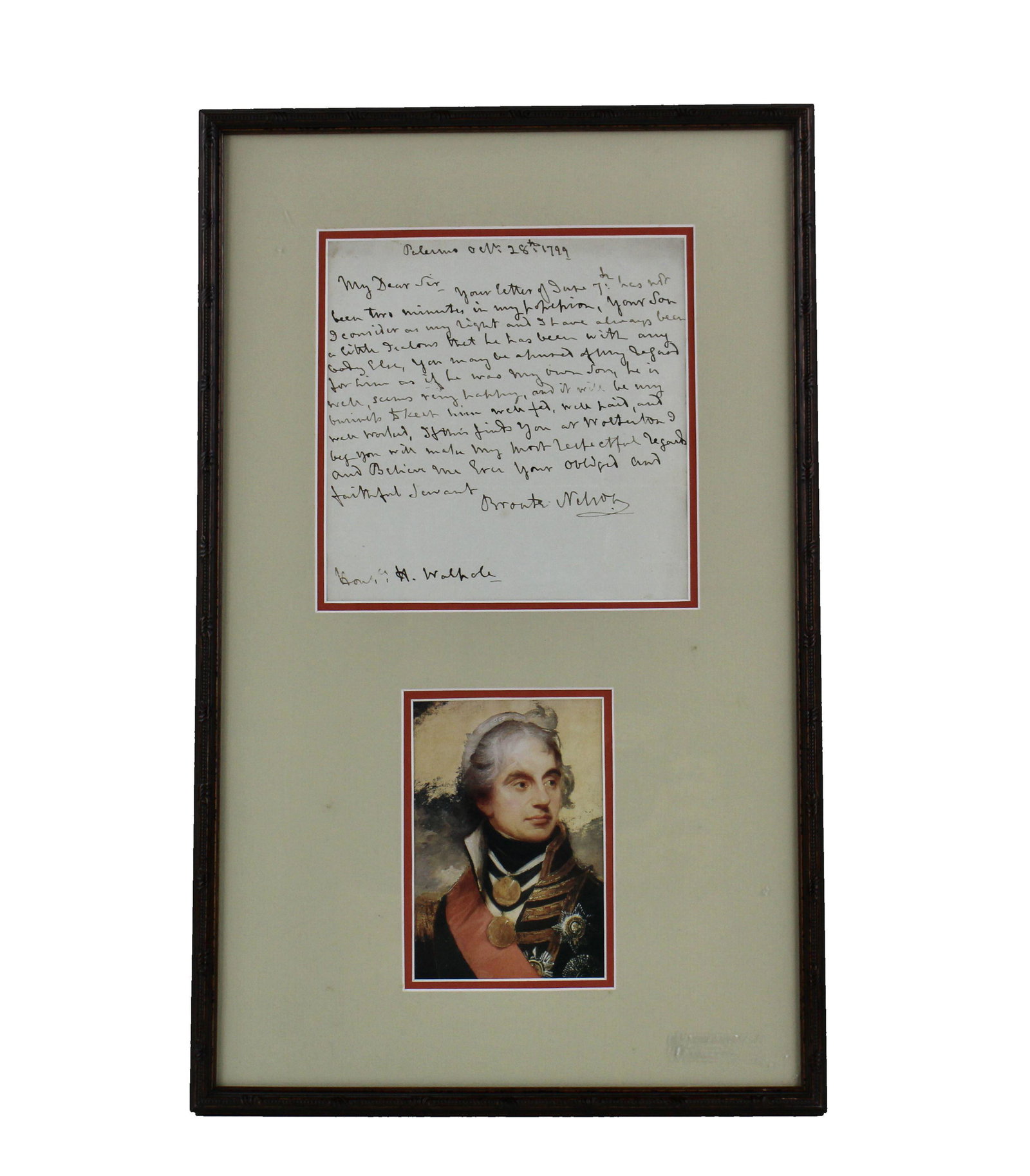 Fantastic Lord Nelson ALS Giving News of a Friends Son "you may be assured of my regard for him as (1 of 2)