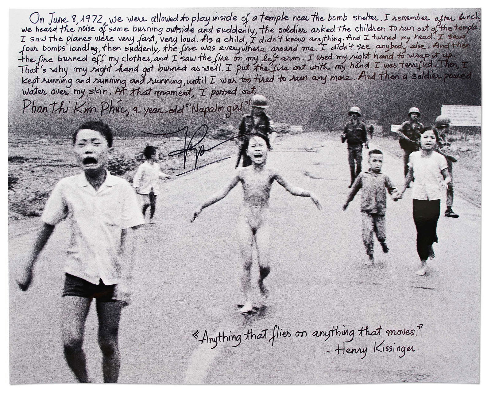 Napalm Girl Photo Signed by Kim Phuc Phan Thi with Lengthy Inscription (1 of 3)