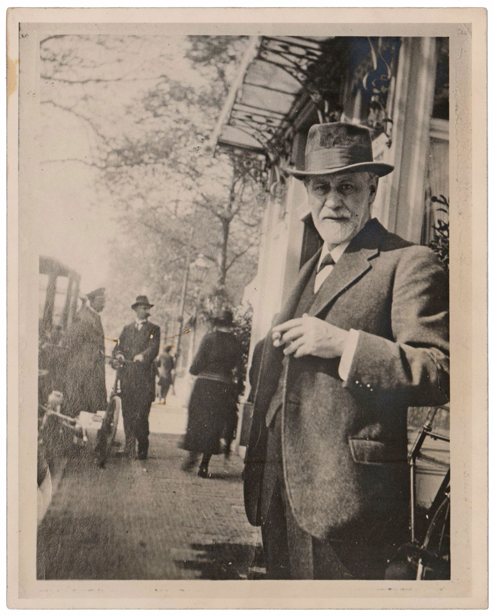 Freud on the Street in Europe ca. 1920, Superb Rare Image!