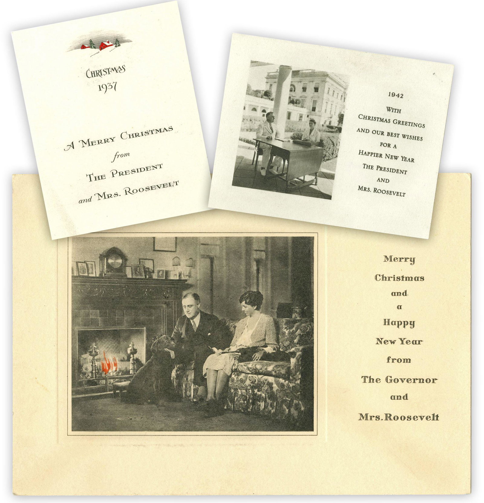 FDR Christmas Card Collection, (3) Marvelous Examples! (1 of 4)