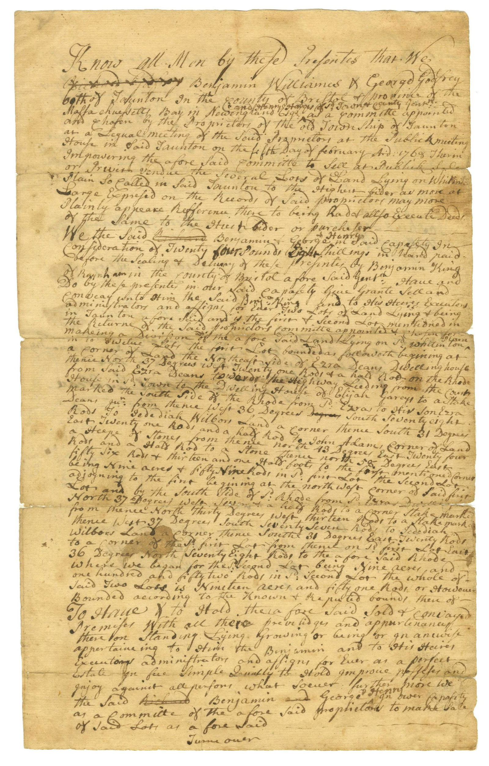 Robert Treat Paine 1760 DS as Justice of the Peace (1 of 2)