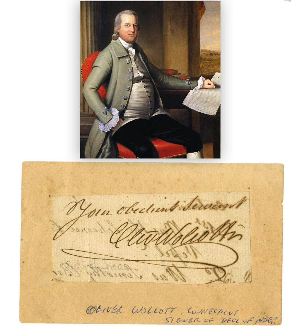 Founding Father Oliver Wolcott Sr. Clipped Signature (1 of 2)