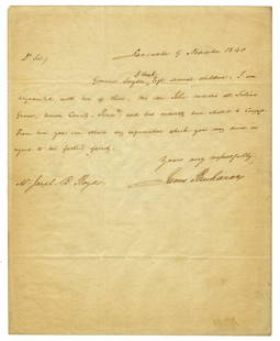 James Buchanan 1840 ALS Re: The Lineage of PA Governor Simon Snyder, PSA Authenticated: James Buchanan 1840 ALS Re: The Lineage of PA Governor Simon Snyder, PSA Authenticated ALS, 1p, measuring 8" x 10", dated November 9, 1840, Lancaster, PA. An intriguing letter from James Buchanan to