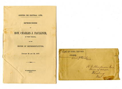 A Timely Subject! Two Speeches on Counting Electoral Votes, 1877 In Wake of Hayes/Tilden Disputed: A Timely Subject! Two Speeches on Counting Electoral Votes, 1877 In Wake of Hayes/Tilden Disputed Election An 1877 publication of two speeches given by Hon. Charles J. Faulkner on the counting of