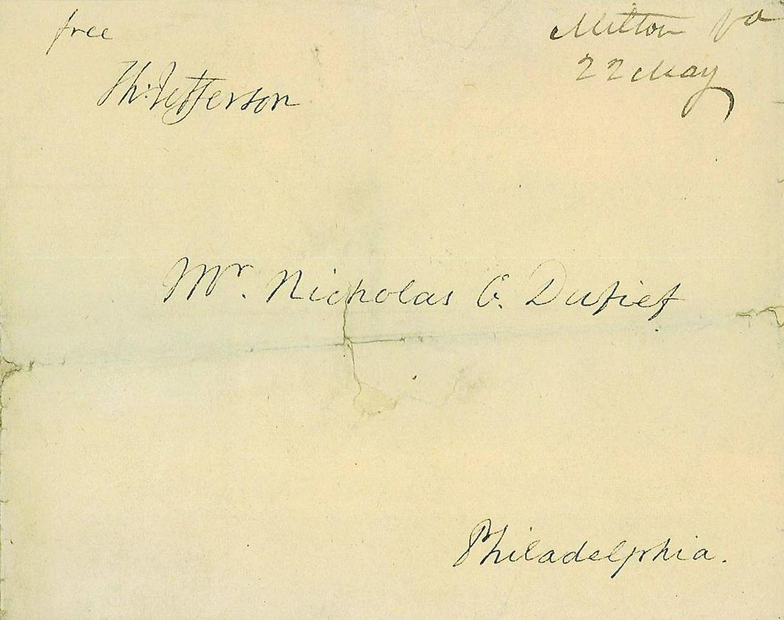 Thomas Jefferson Signed Free Frank. An Impressive Example. (1 of 3)