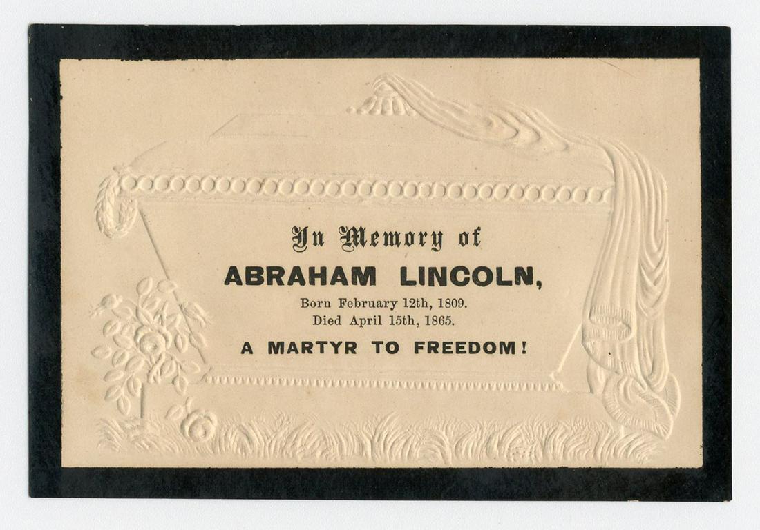 Abraham Lincoln Elaborately Blind-Embossed Mourning Card (1 of 3)