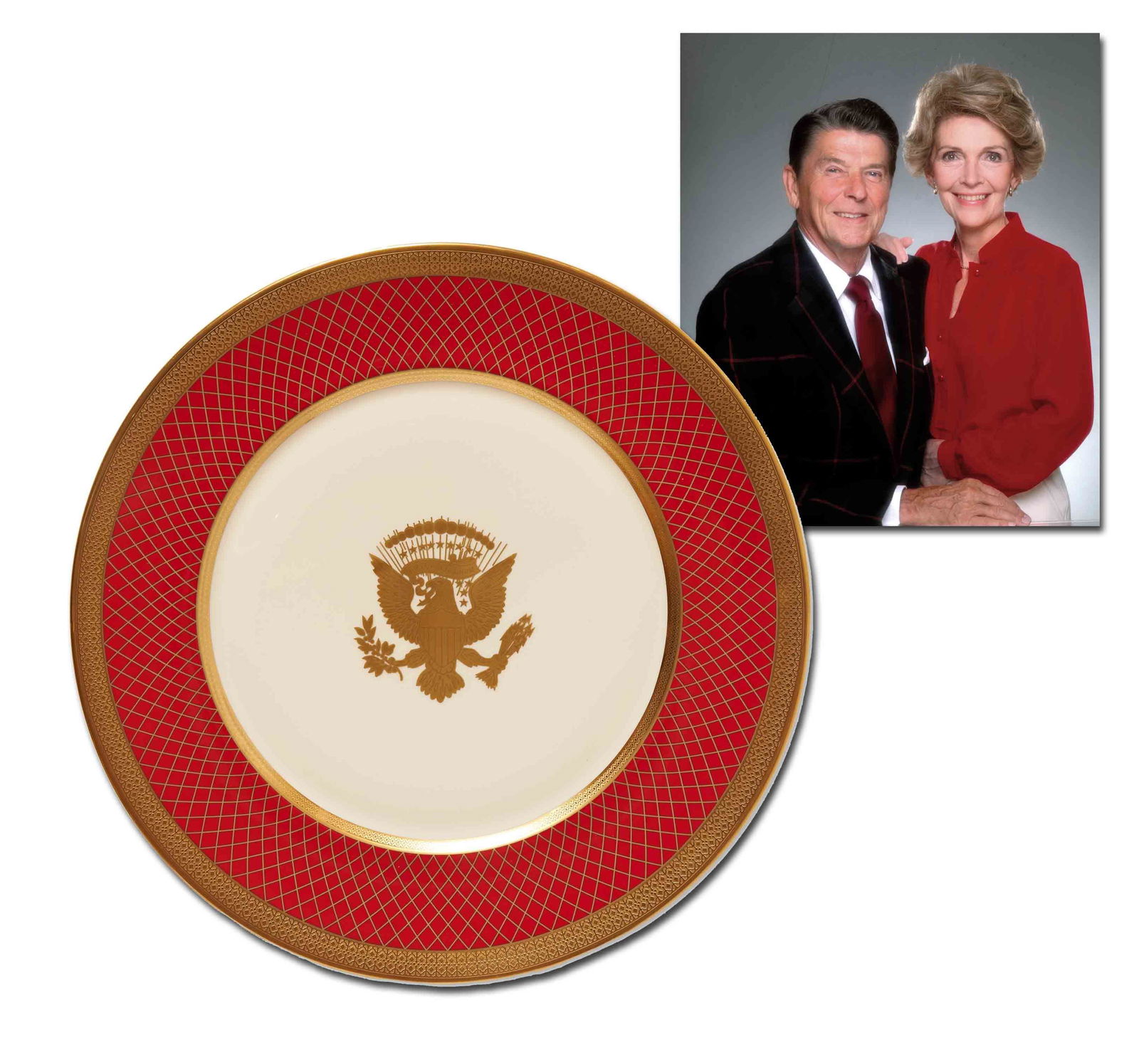 Ronald Reagan White House China, Lenox Exhibit Service Plate (1 of 3)