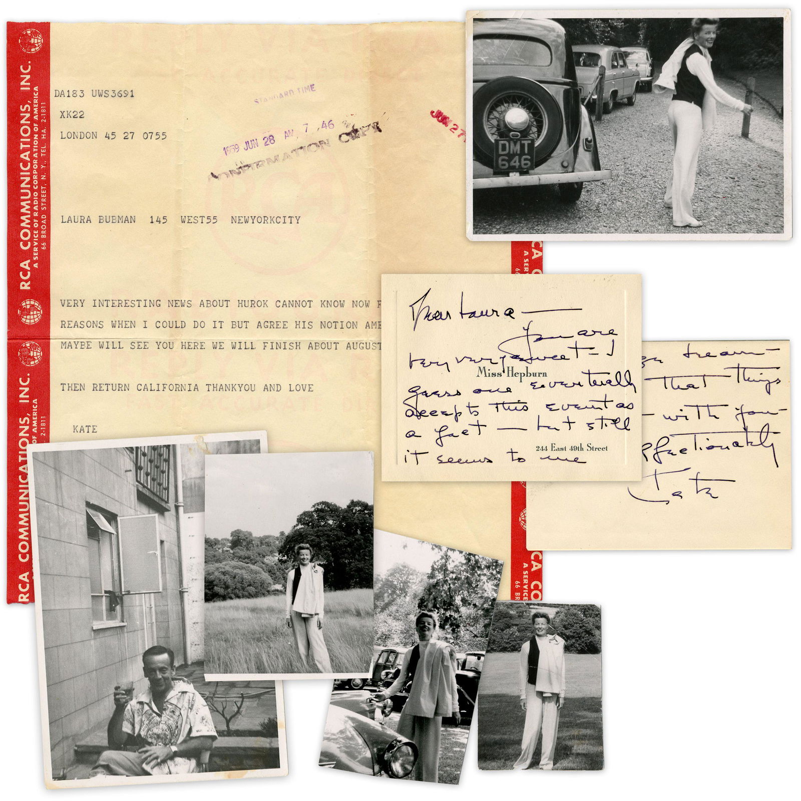 Katharine Hepburn Archive Re: "Suddenly, Last Summer" Production Culminating in Mank Face-Spitting (1 of 10)