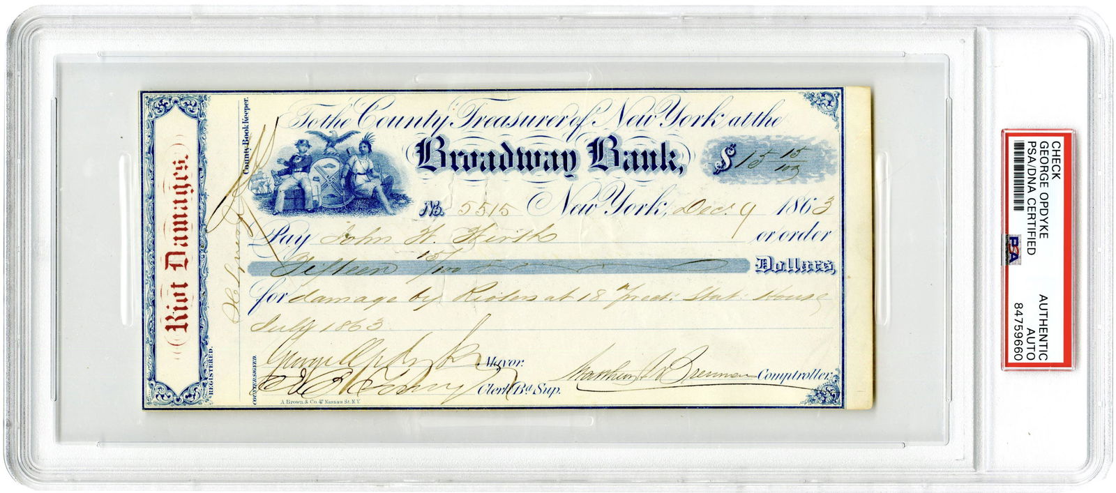 NYC Draft Riots! Mayor Opdyke Boldly Signs a Check Paying New Yorkers for Riot Damages during the (1 of 2)