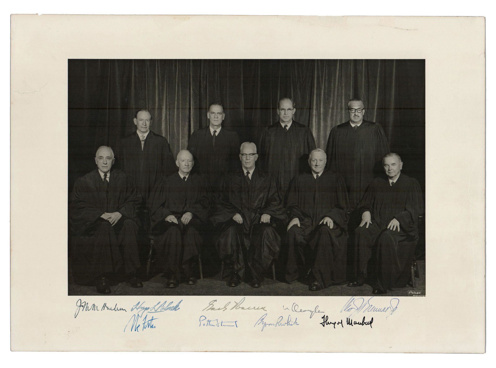Warren Court Photo with Nine Excellent Signatures (1 of 4)