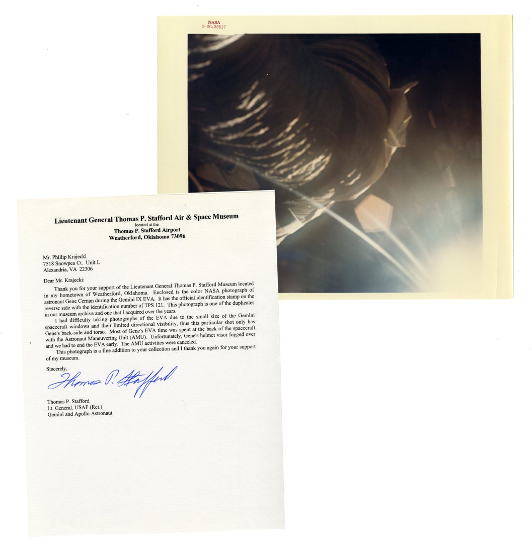 NASA Red-Number Photograph with Typed Story by T. Stafford, Very Unusual (1 of 5)