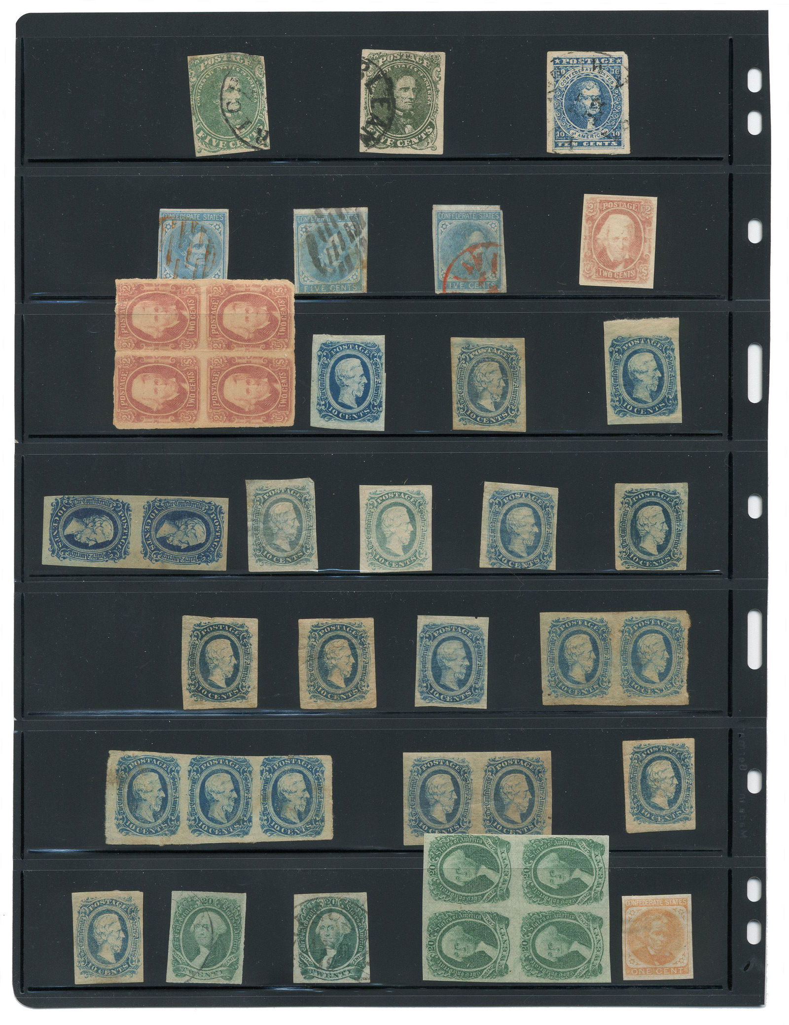 Confederate Stamps, Many Unused, 39 Pcs Total (1 of 4)