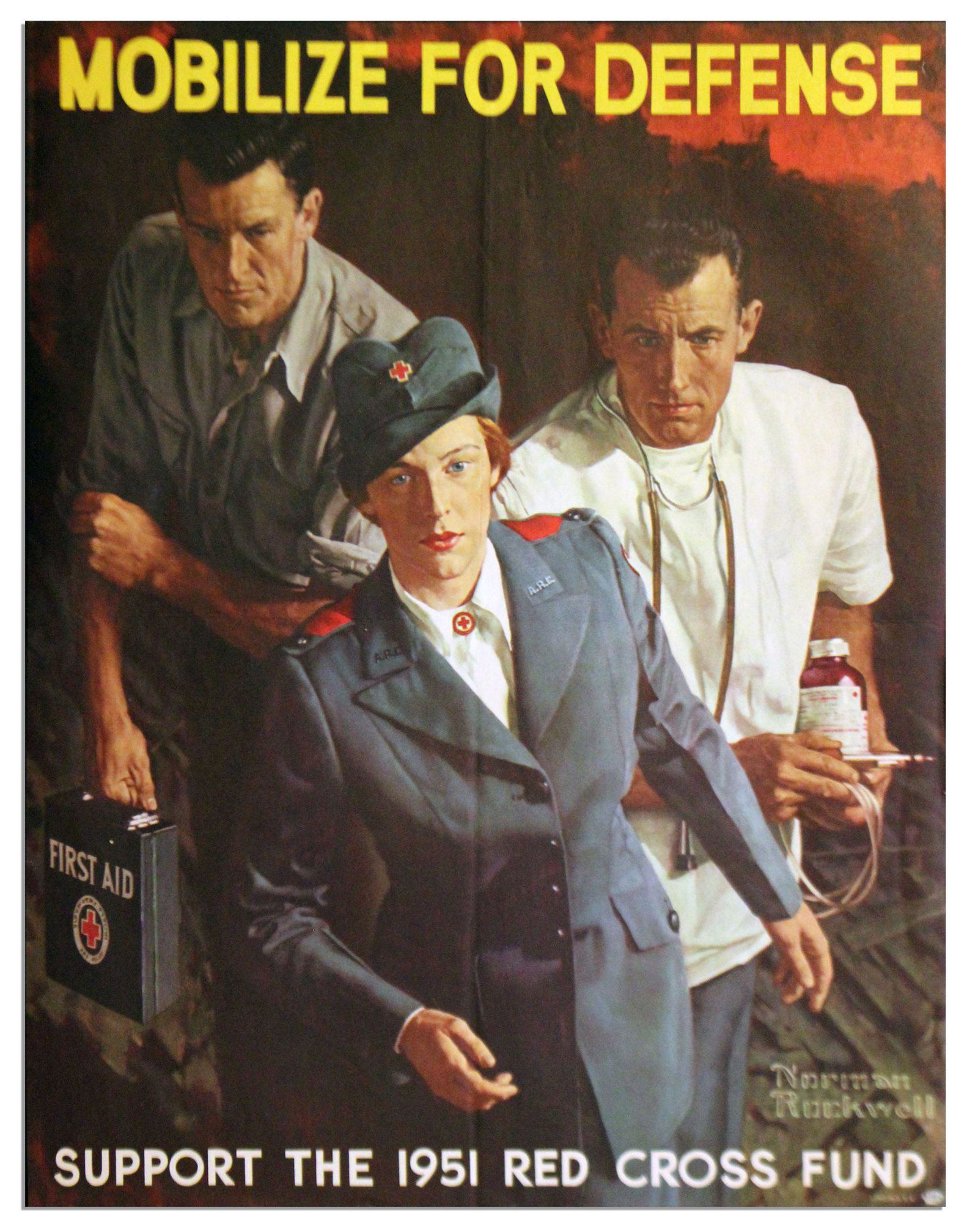 Norman Rockwell Red Cross Poster Urging Americans to ''Mobilize for Defense" (1 of 1)