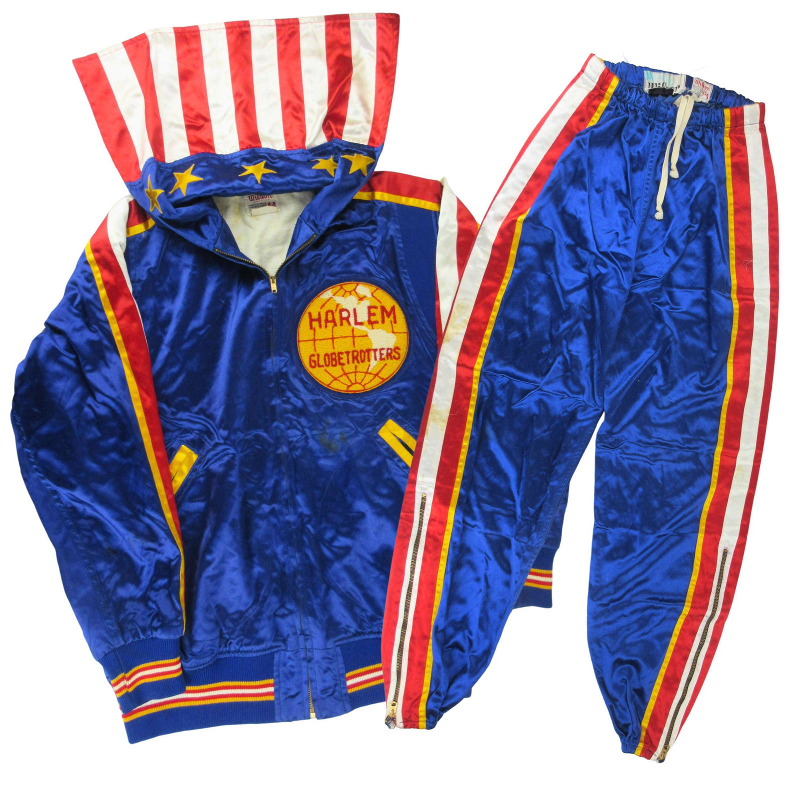 Incredible Geese Ausbie "Rookie" Game Worn Harlem Globetrotters Satin Warmup Suit! (1 of 7)