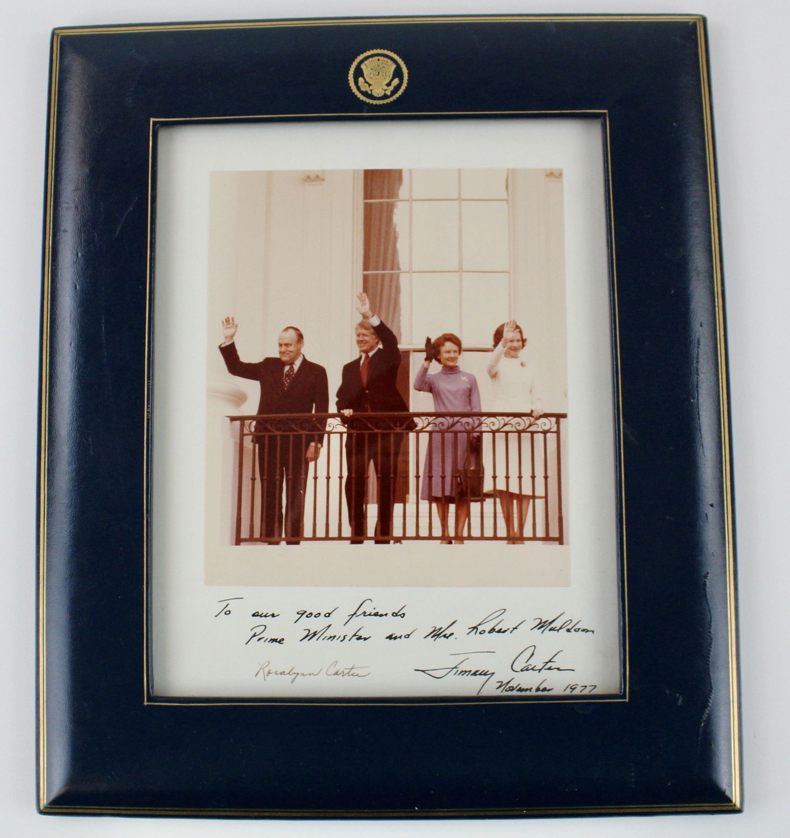 Jimmy & Rosalynn Carter Signed Photo to NZ Prime Minister Muldoon. (1 of 1)