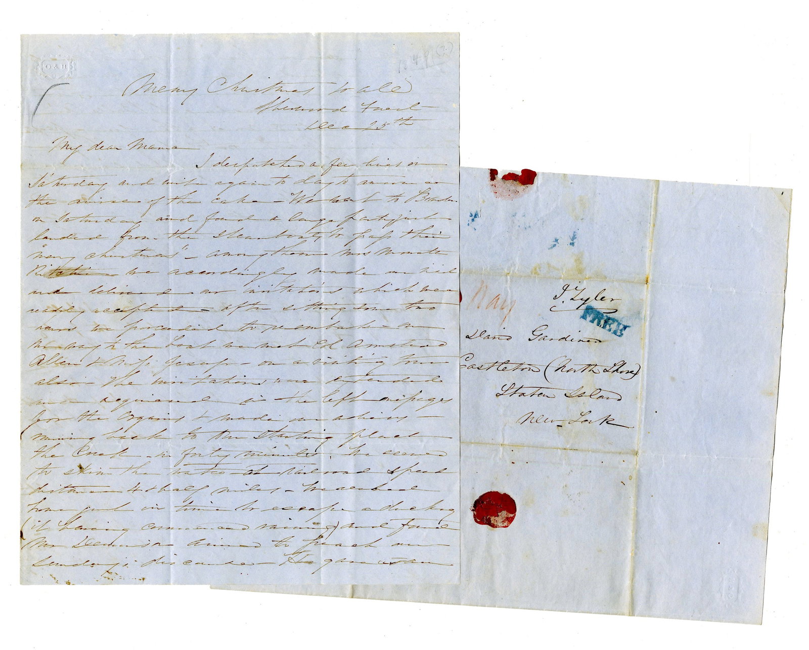 John Tyler Free Frank on ALS by Julia Tyler and Her Sister Margaret. Great Item! (1 of 5)