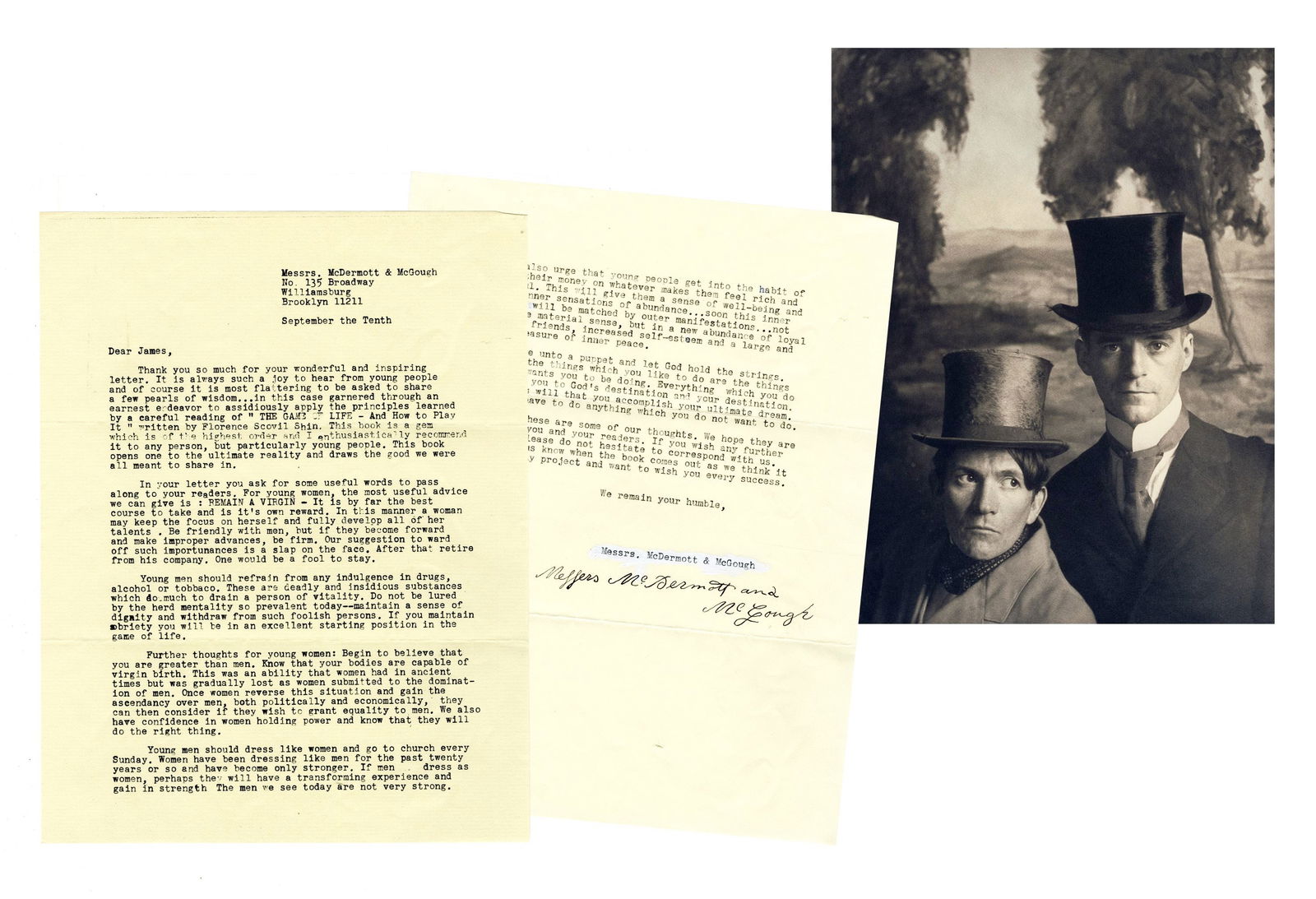 McDermott & McGough TLS "Young men should dress like women...Women have been dressing like men for t (1 of 4)